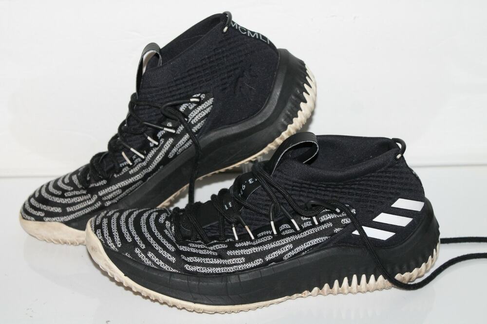 Adidas Dame 4 BHM Basketball Shoes, #AQ0380, Black, White, Mens US Size 8.5